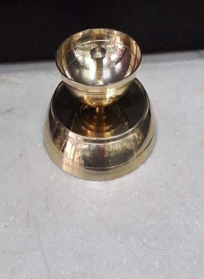 SVShoperzone Brass Akhand Diya with Jyoti Diya Cover Divi Oil Lamp for Temple Spiritual Oil Wick Lamp (Small) - Image 5